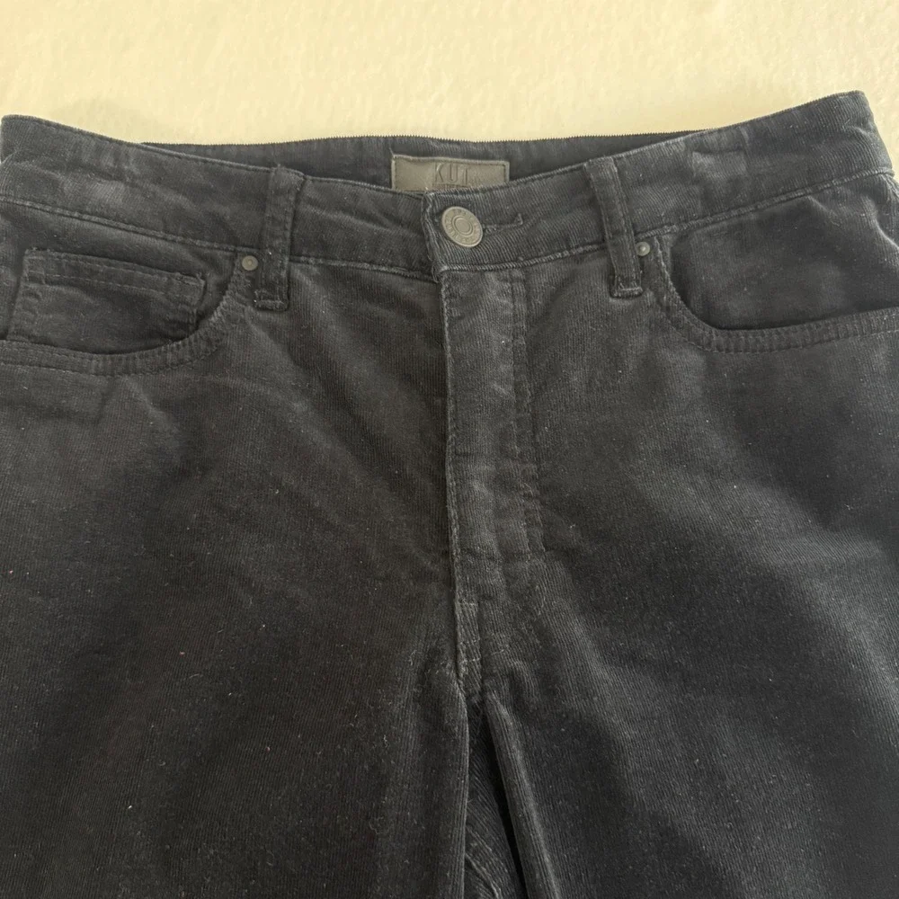 Kut from the Kloth Corduroy Pants Womens‎ 6P Black Straight Leg